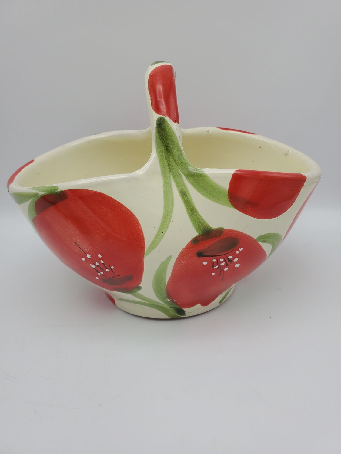 Red Poppies Basket Planter