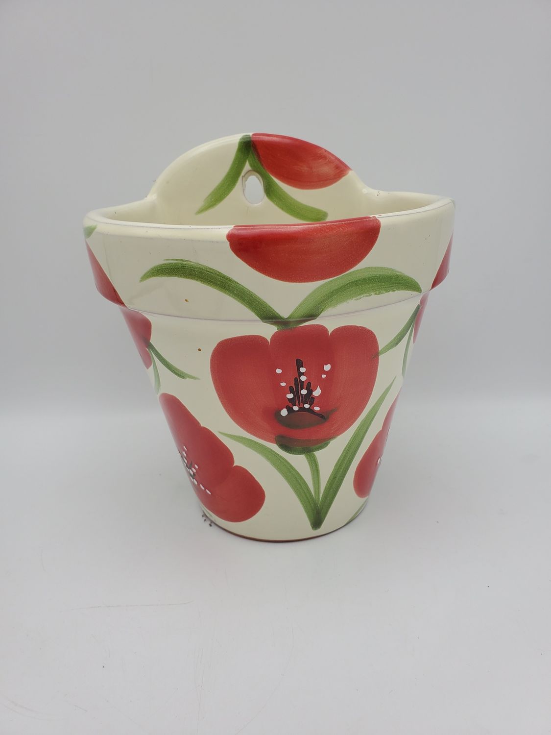 Red Poppies Wall Pocket Planter