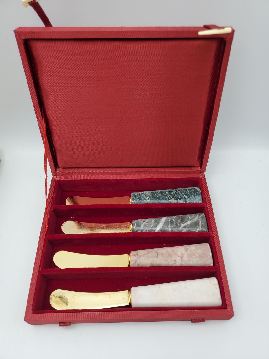 Stone Handle Vintage Butter Spreaders, Set of 4 with Box
