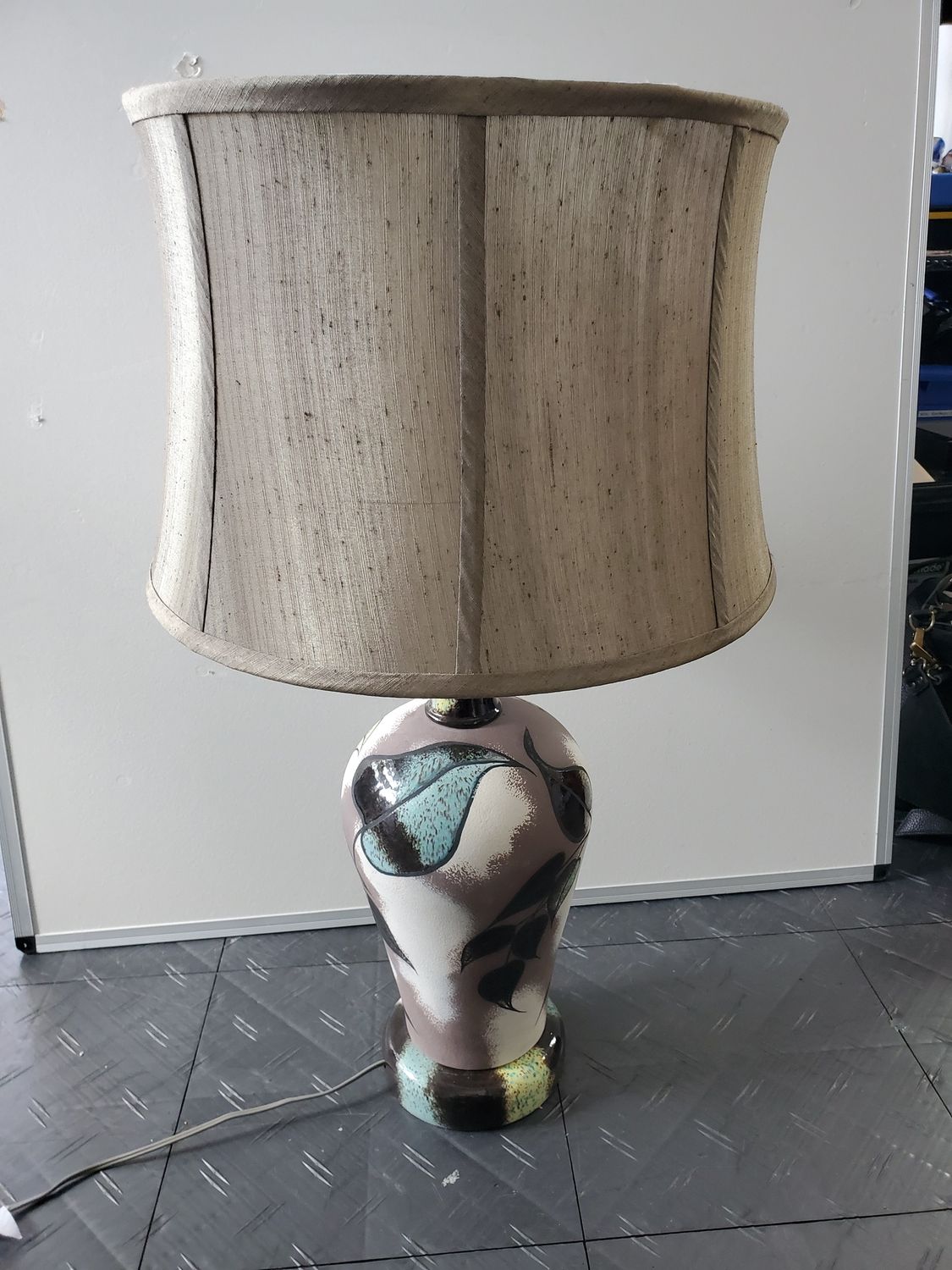 Floral Glaze MCM Ceramic Table Lamp