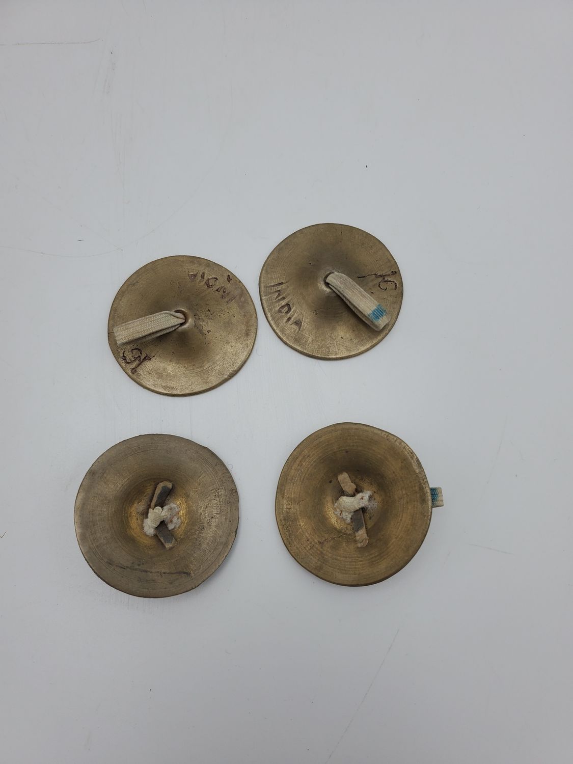 Vintage Brass Hand Cymbals, 2 Pair