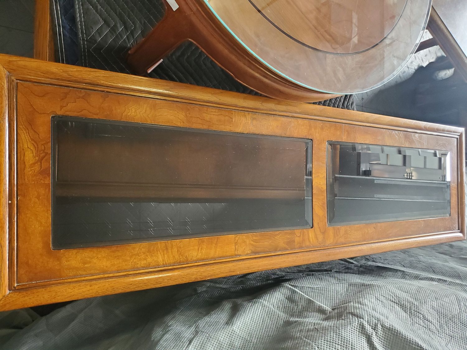 MCM Wood &amp; Glass Vintage Console Table