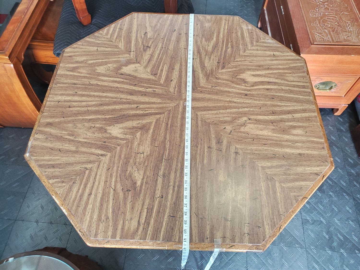 Octagonal Faux Bamboo Legs Table