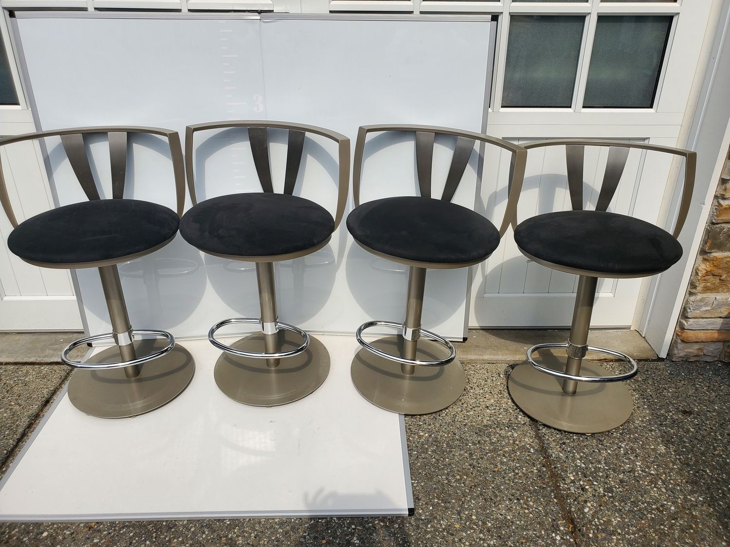 Modern Swivel Bar Stool Chairs, Set 4