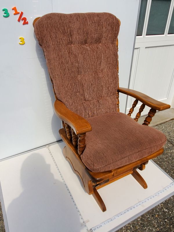Cushion Wooden Glider Rocking Chair
