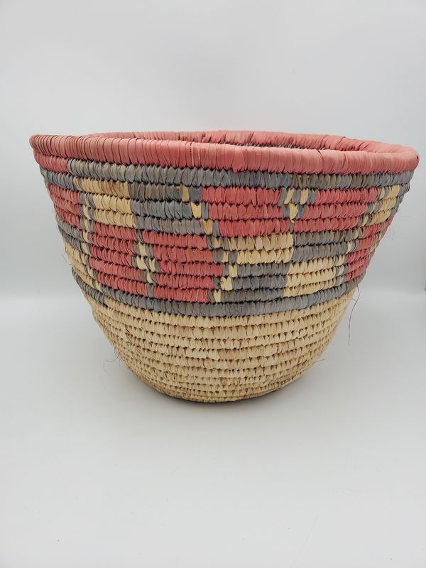 Large Handwoven Multicolor Pattern Basket