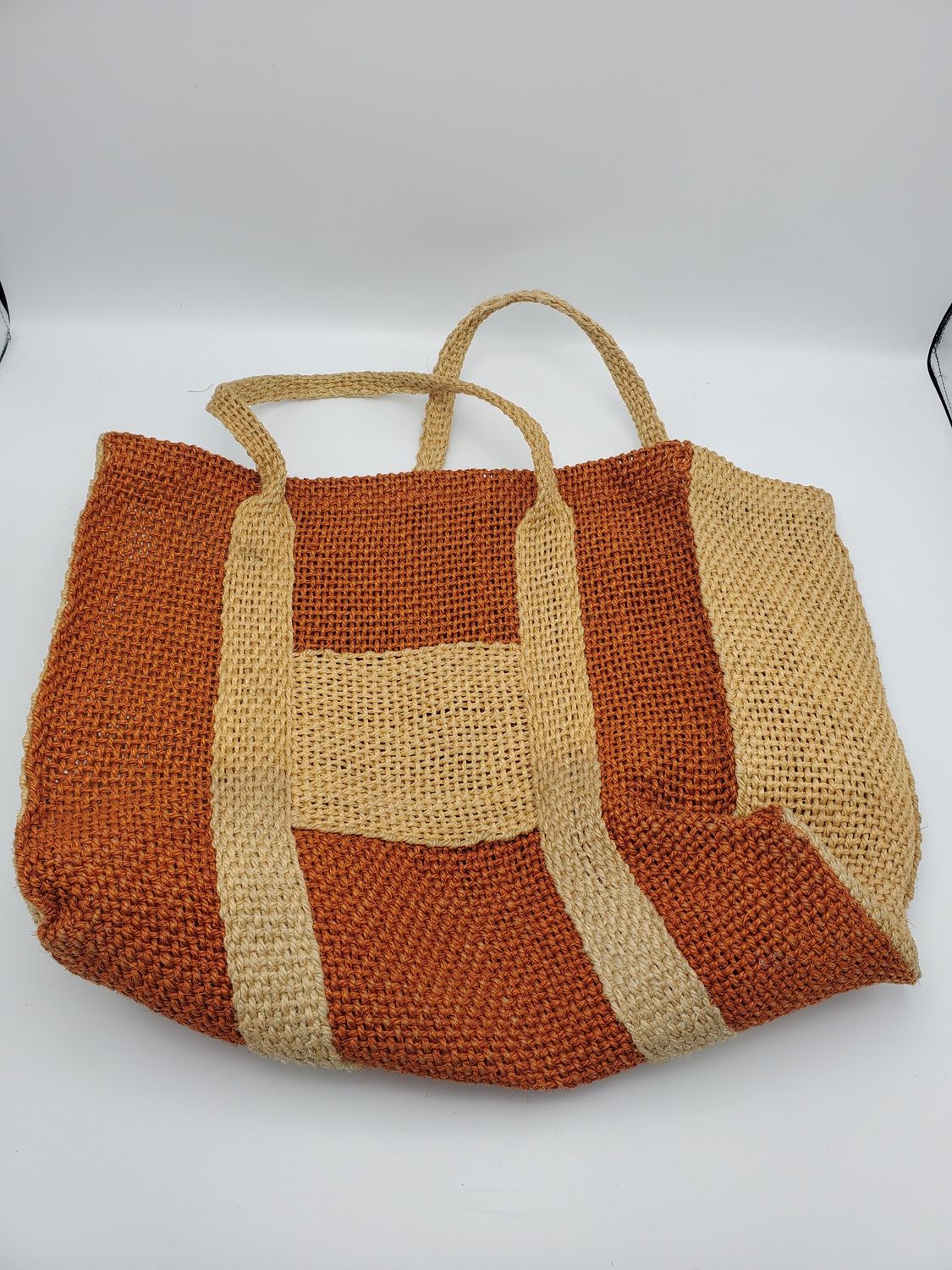 Vintage Handwoven Barbados Tote Bag