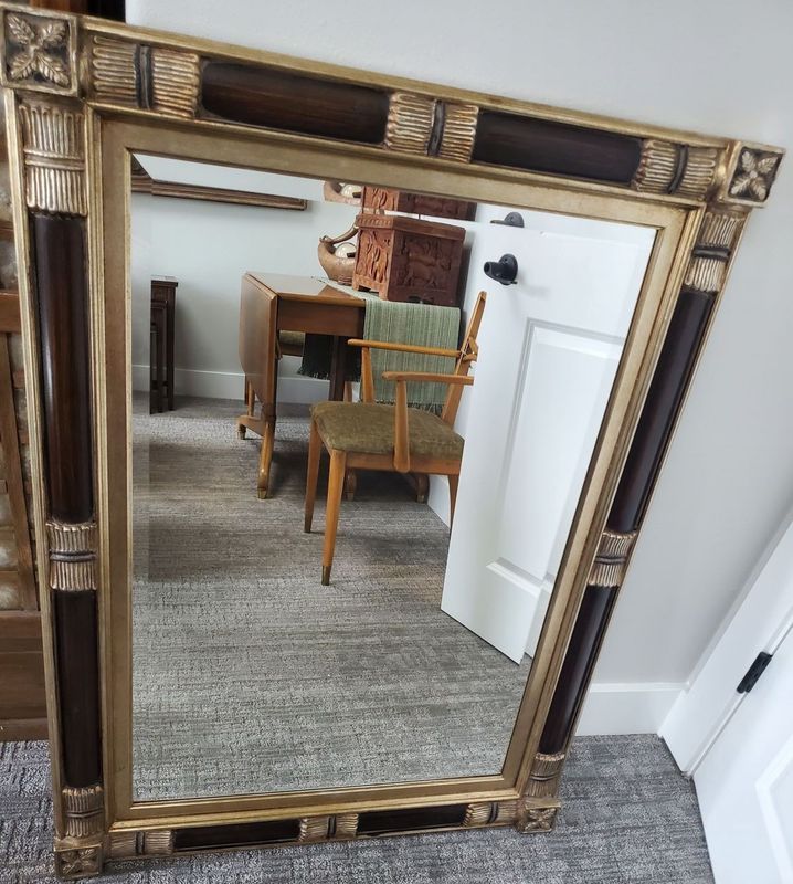Palm Leaves Brown &amp; Gold Vintage Wall Mirror