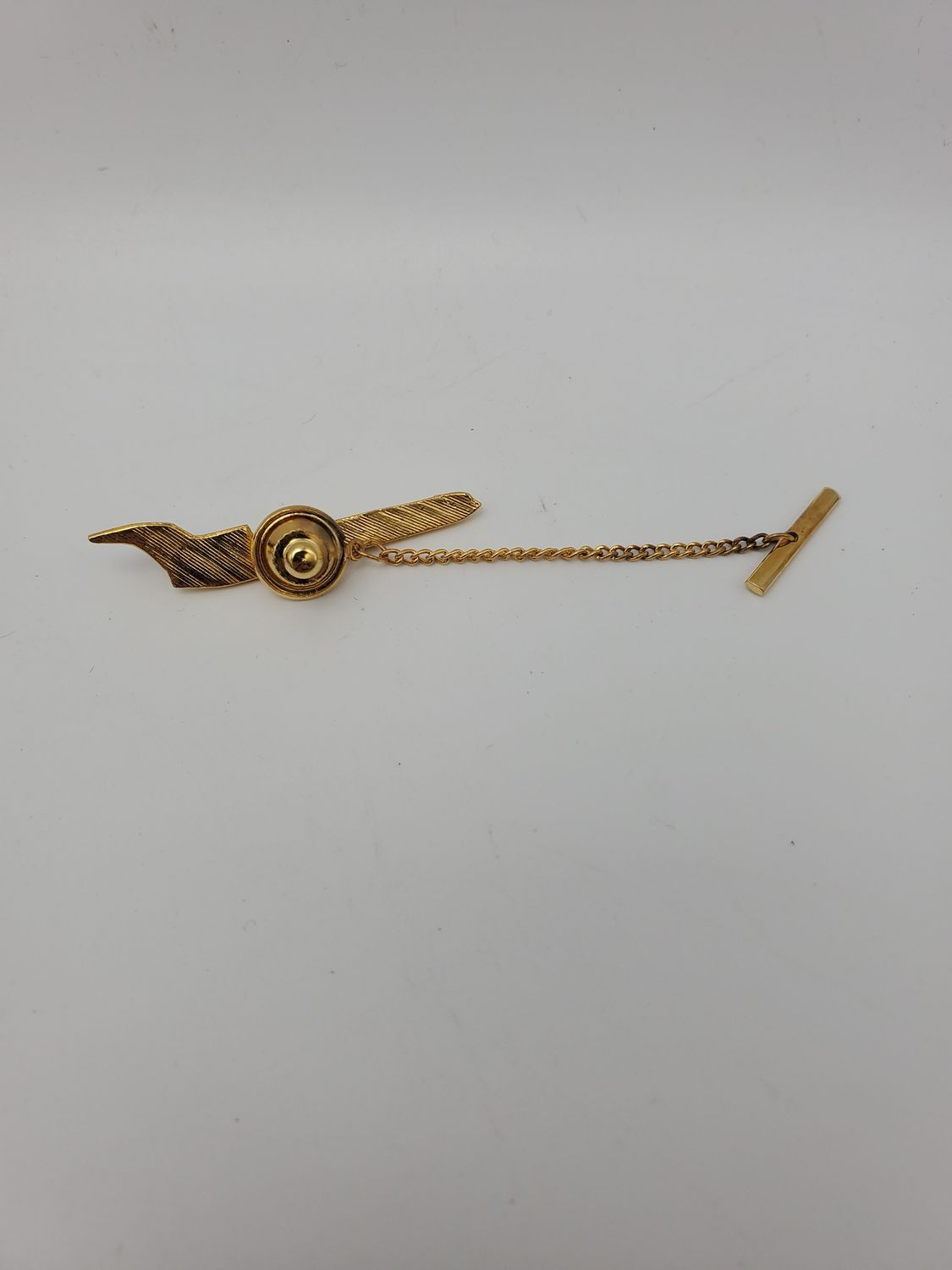 Airplane Gold-Tone Tie Clip