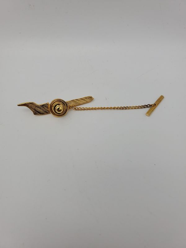 Airplane Gold-Tone Tie Clip