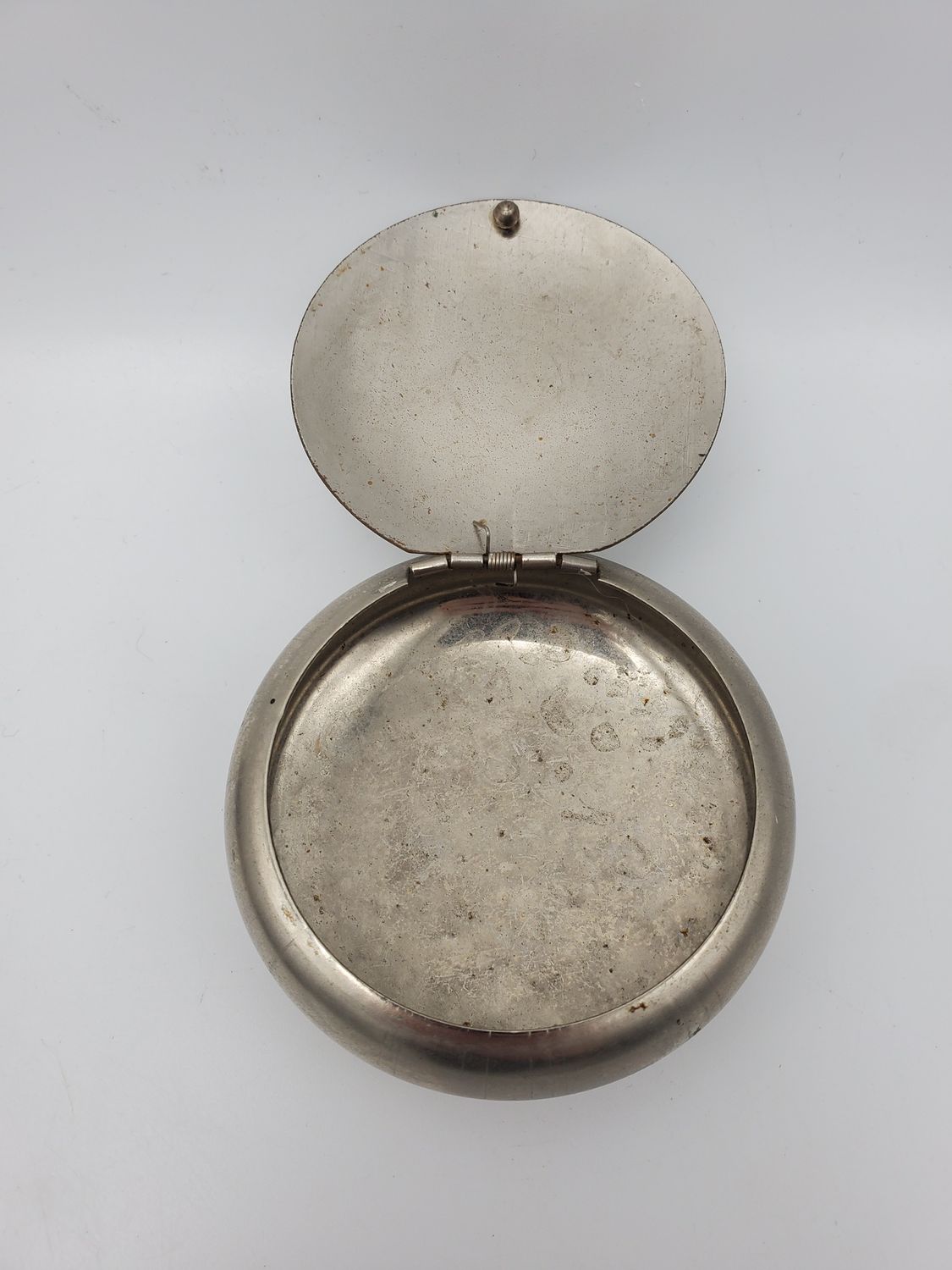 Vintage Silver Round Metal Case
