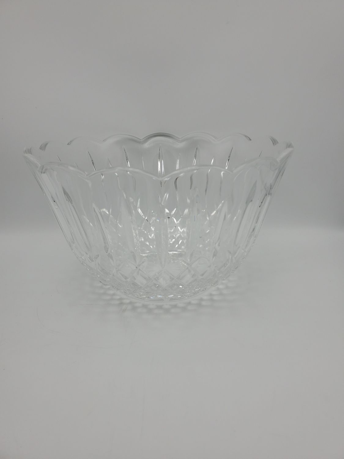 Scalloped Edge Diamond Crystal Bowl