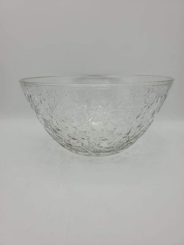 Floral Pressed Glass Serving Bowl
