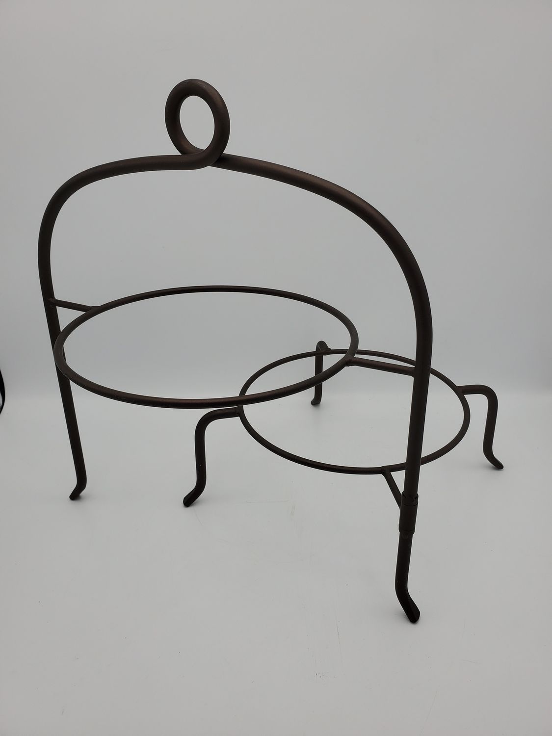 Swivel 2-Tier Iron Cake Plate Stand