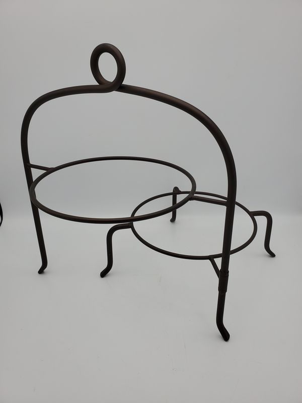 Swivel 2-Tier Iron Cake Plate Stand