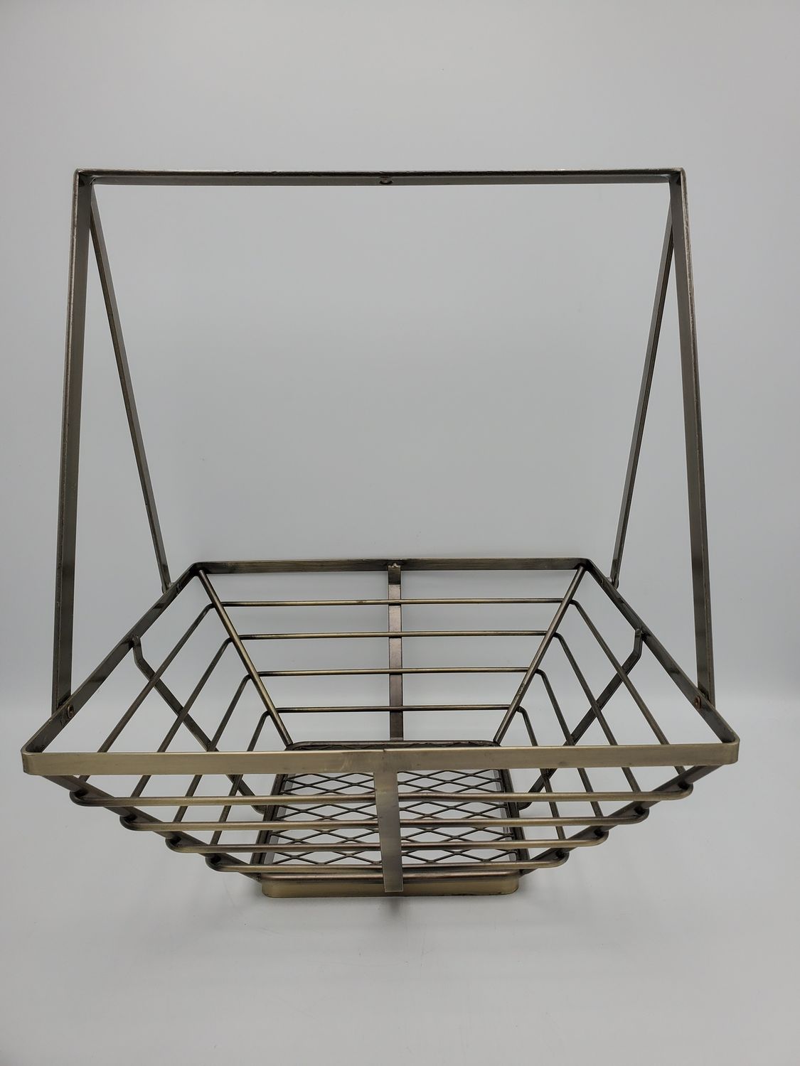 Metal Double Handle Square Basket