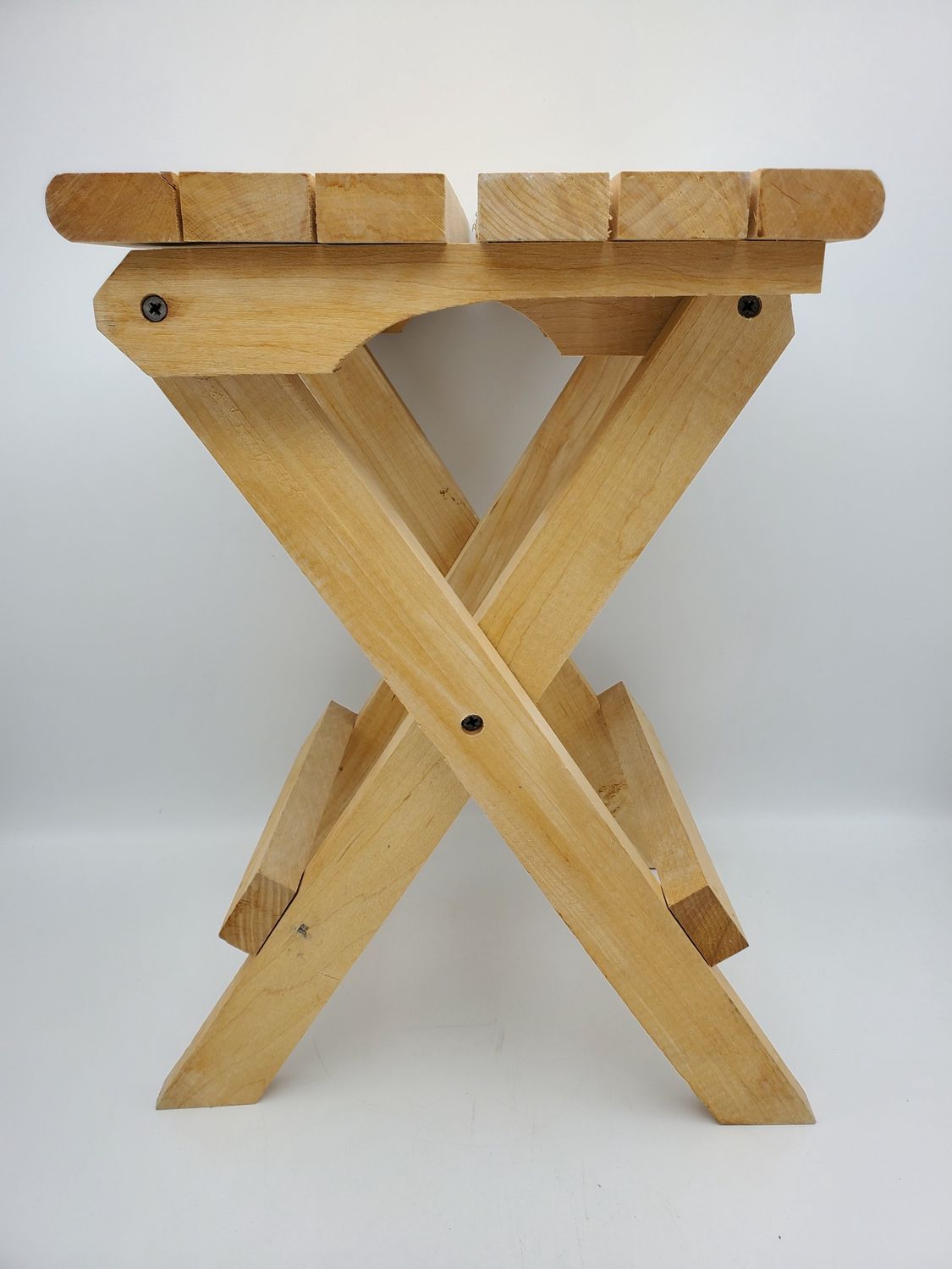 Collapsible Vintage Wooden Folding Stool