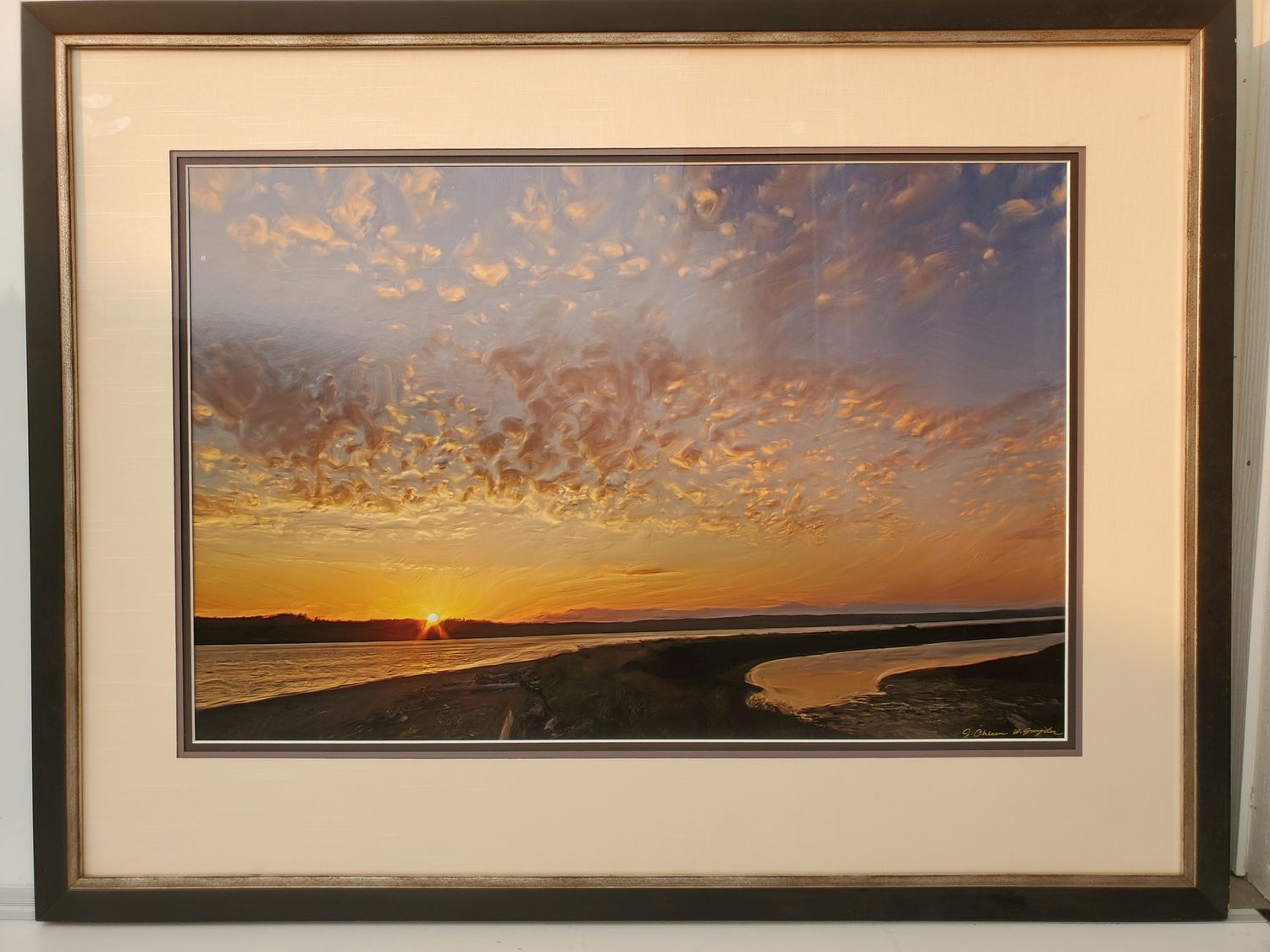Framed Sunset Landscape Print