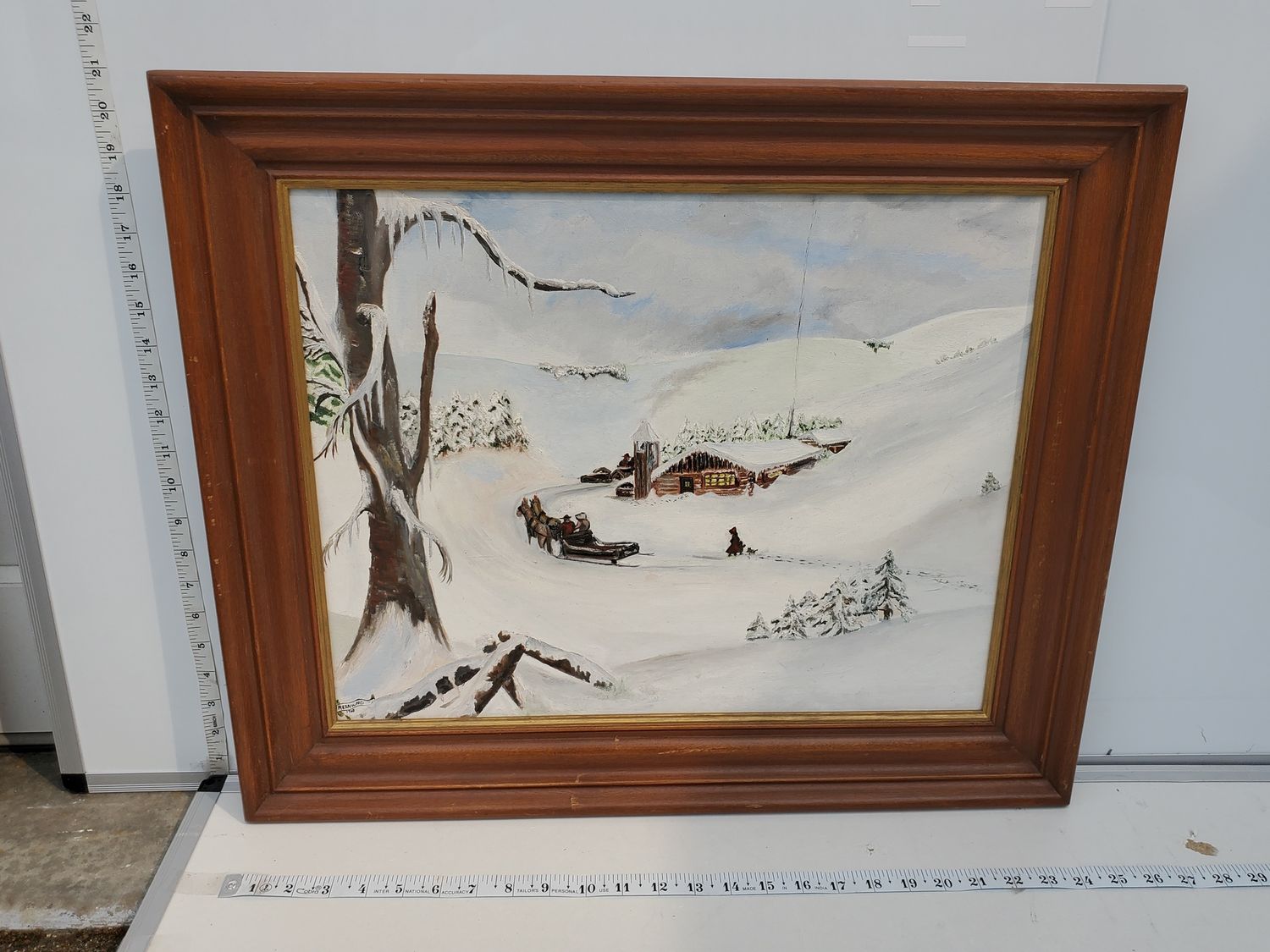 Reinwad 1960 Winter Cabin Painting