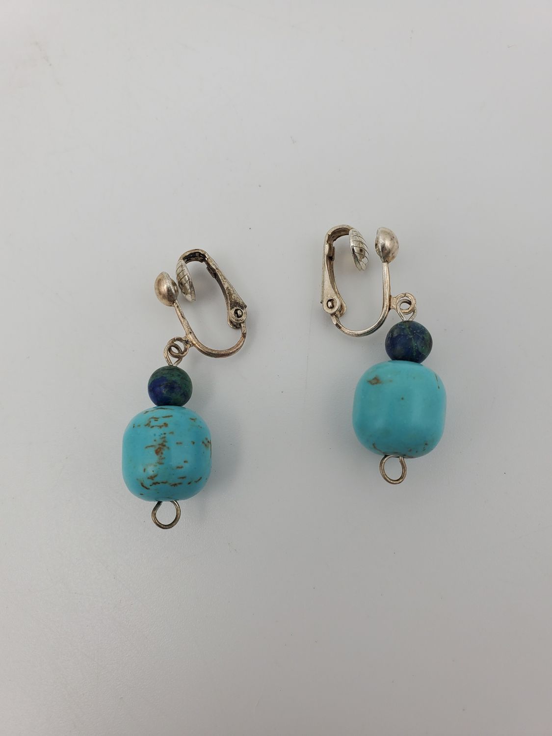 Turquoise &amp; Azurite Dangle Earrings