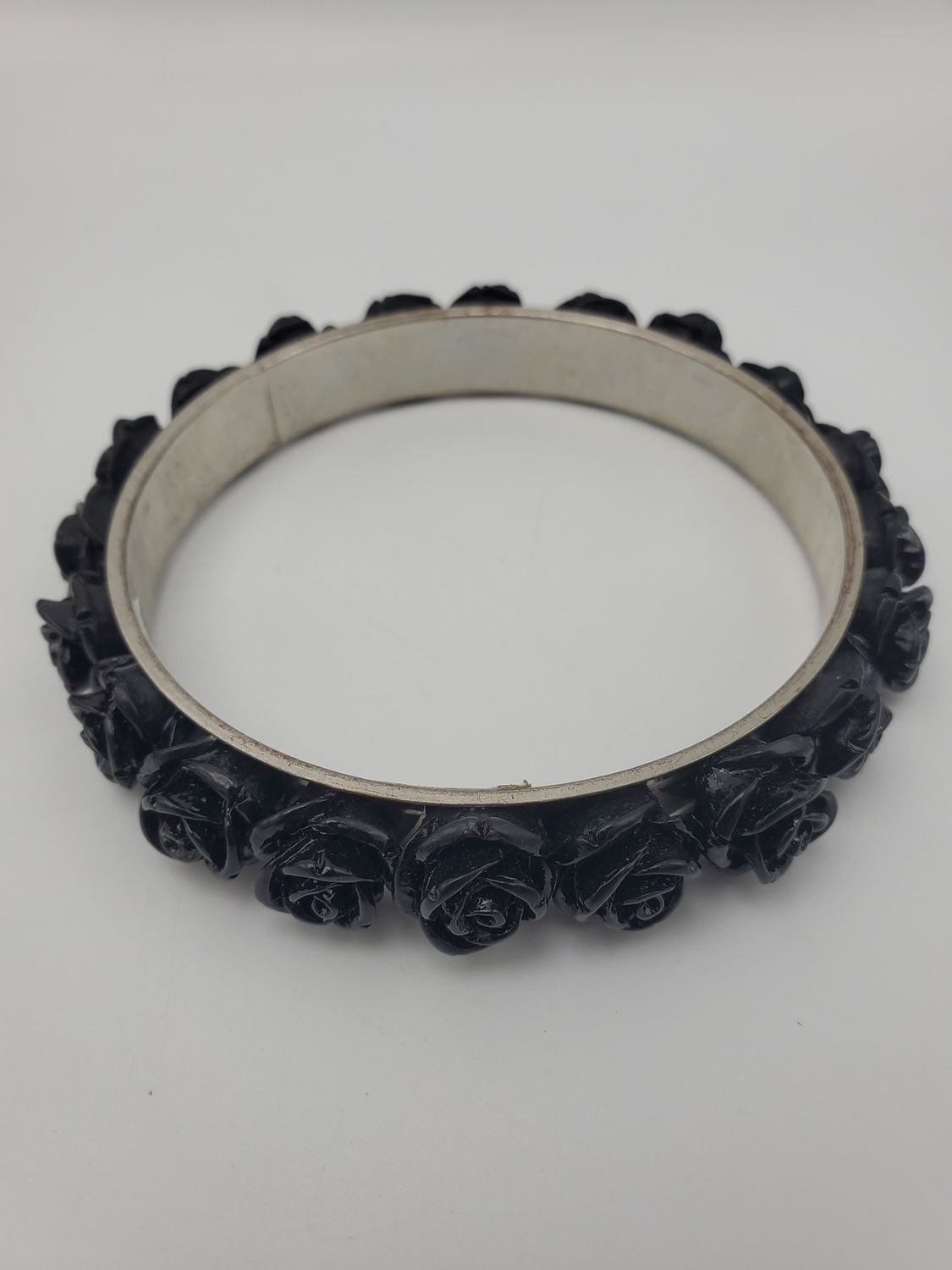 Black Roses Bangle Bracelet