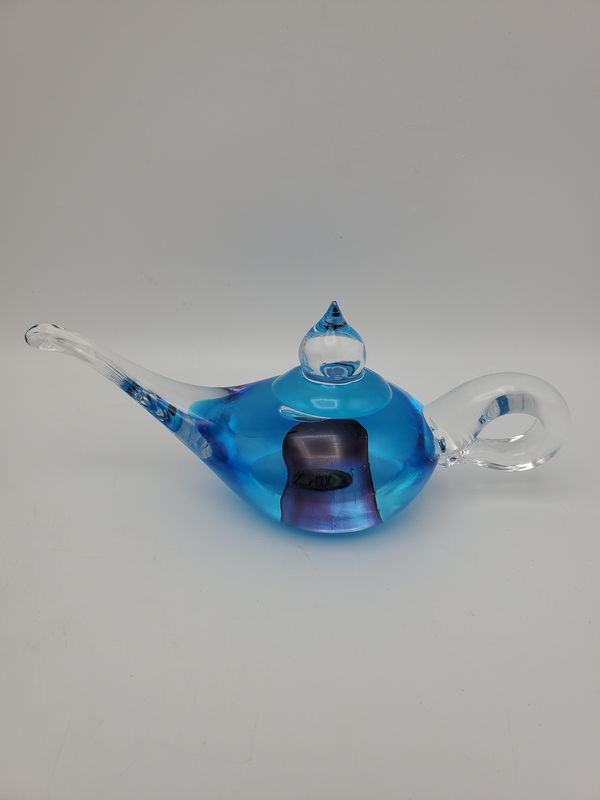 Genie Lamp Glass Vintage Paperweight