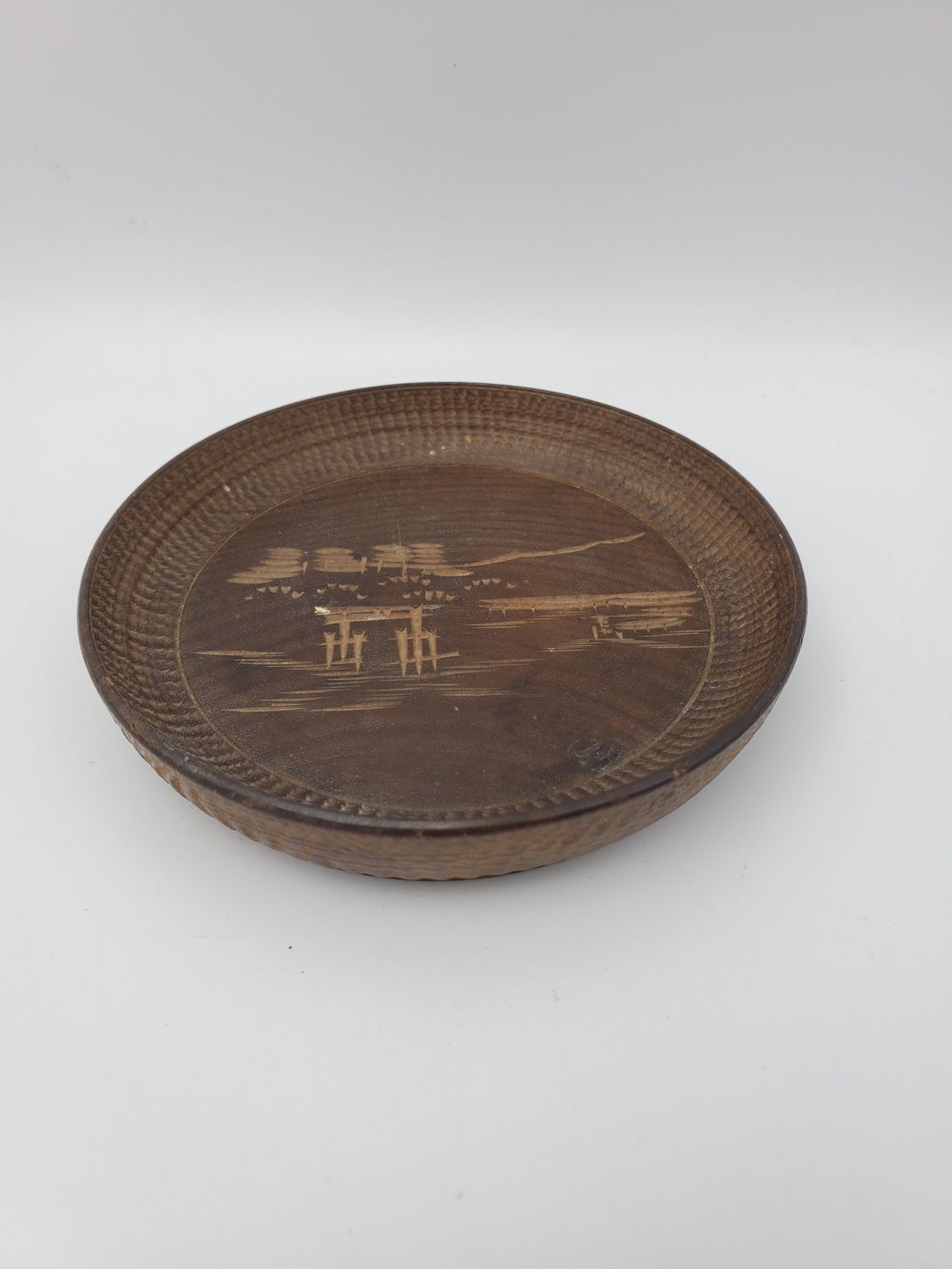 Japanese Hand-Carved Vintage Dish