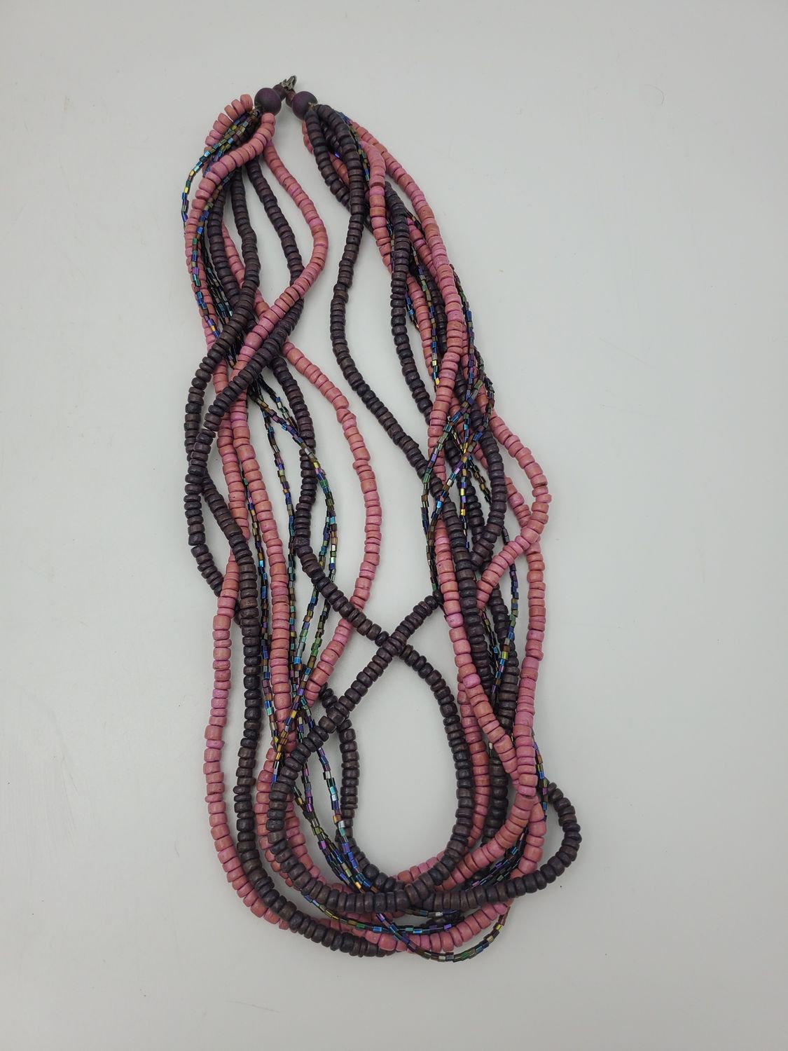 Pink Wood Vint. Earrings &amp; Necklace Set