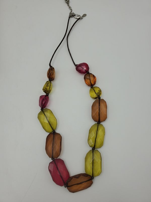 Chico's Multicolor Plastic Bead Necklace