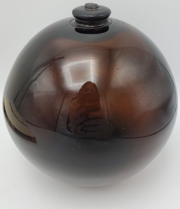 Vintage Amber Glass Fishing Net Float Orb