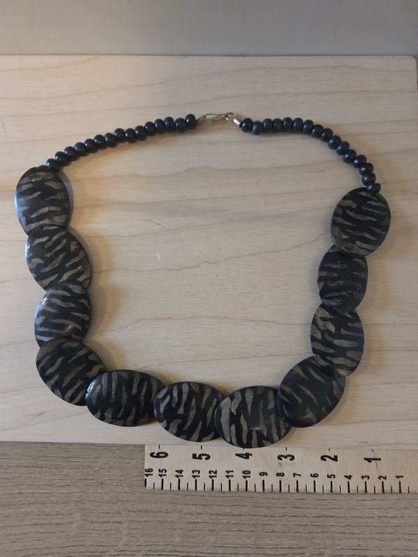 Zebra Stripe Vintage Necklace