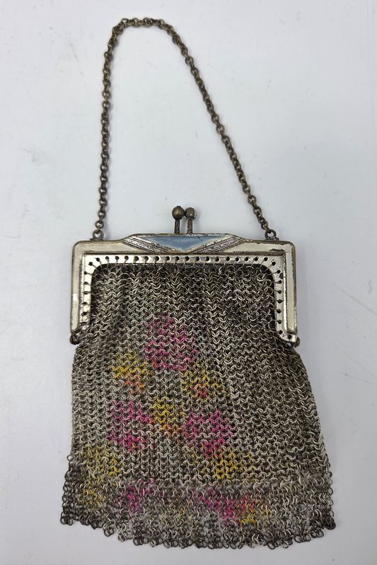 Antique Silver Mesh Chain Purse