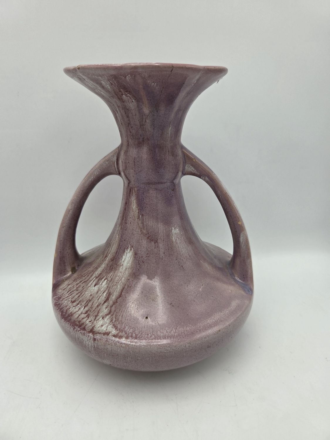 Japan Double-Handled Purple Vint. Vase