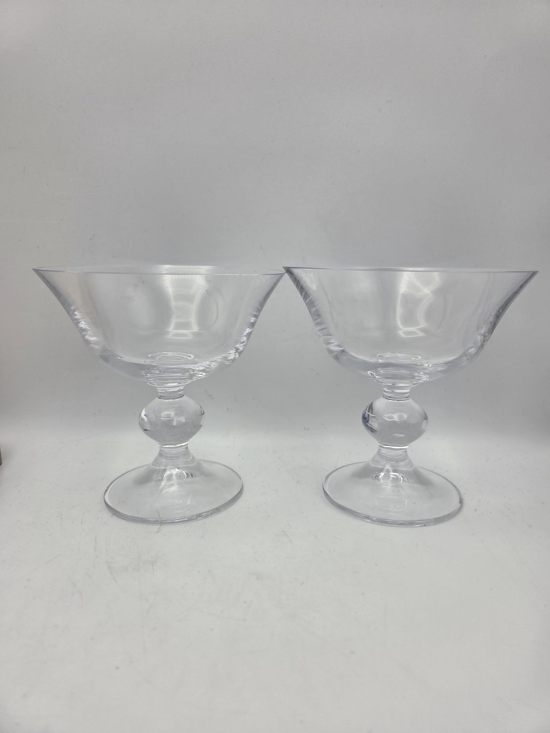 Pair of Glass Vintage Dessert Coupes