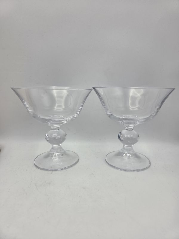 Pair of Glass Vintage Dessert Coupes