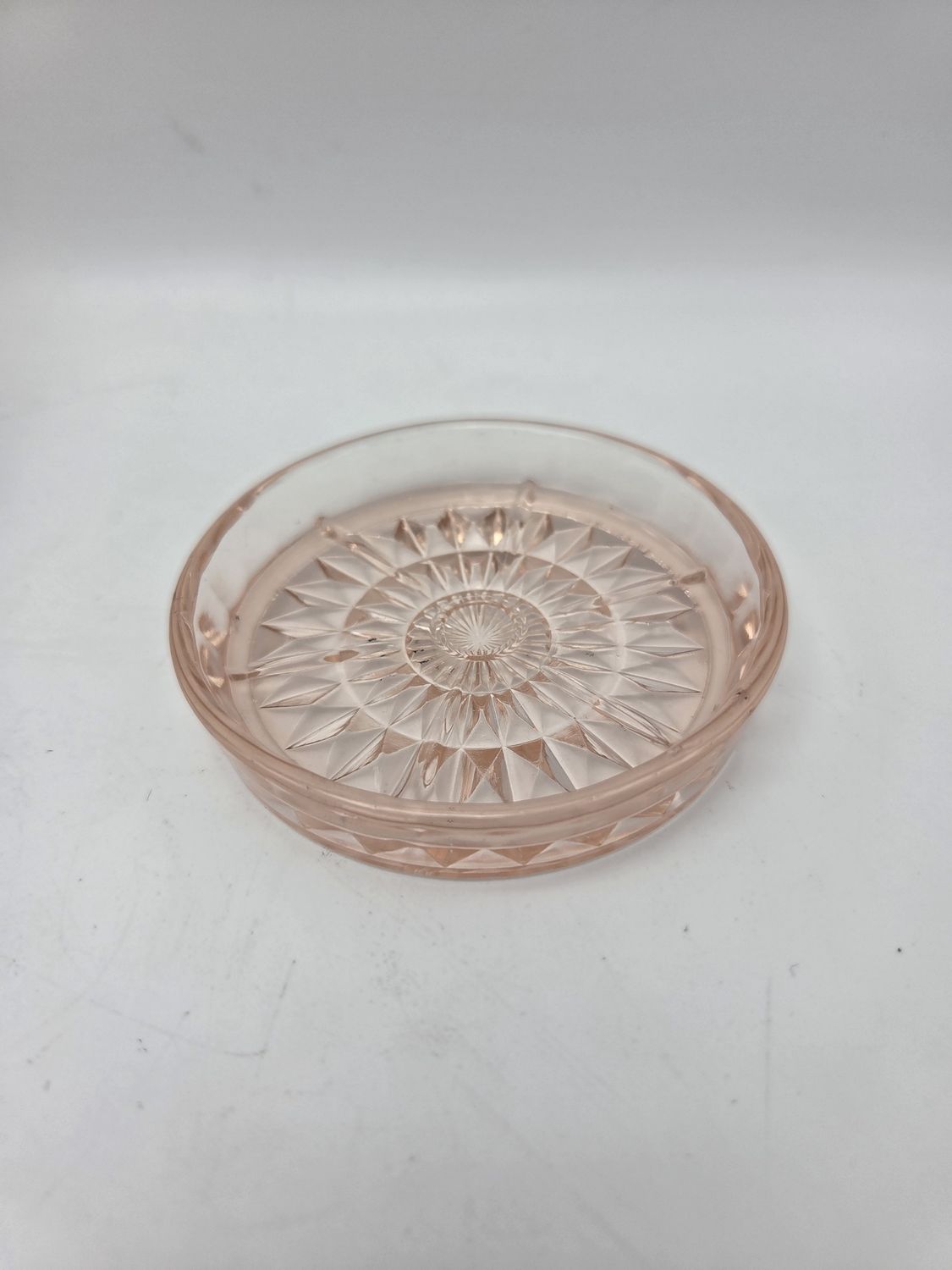 Pink Starburst Vintage Glass Coaster