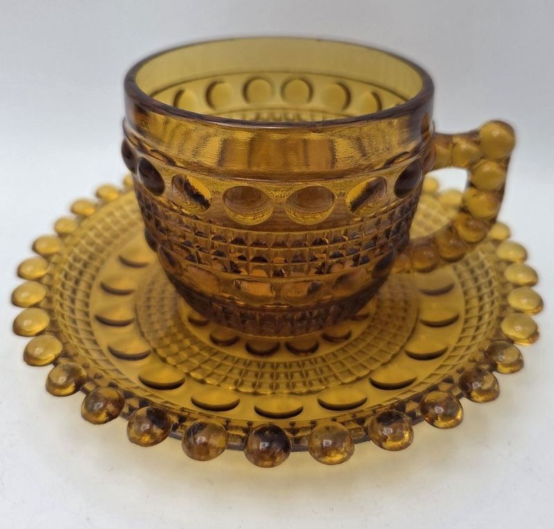 Vintage Amber Glass Teacup