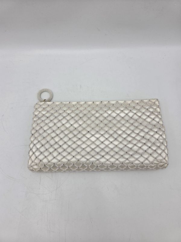 Ivory Satin Bead Clutch Purse