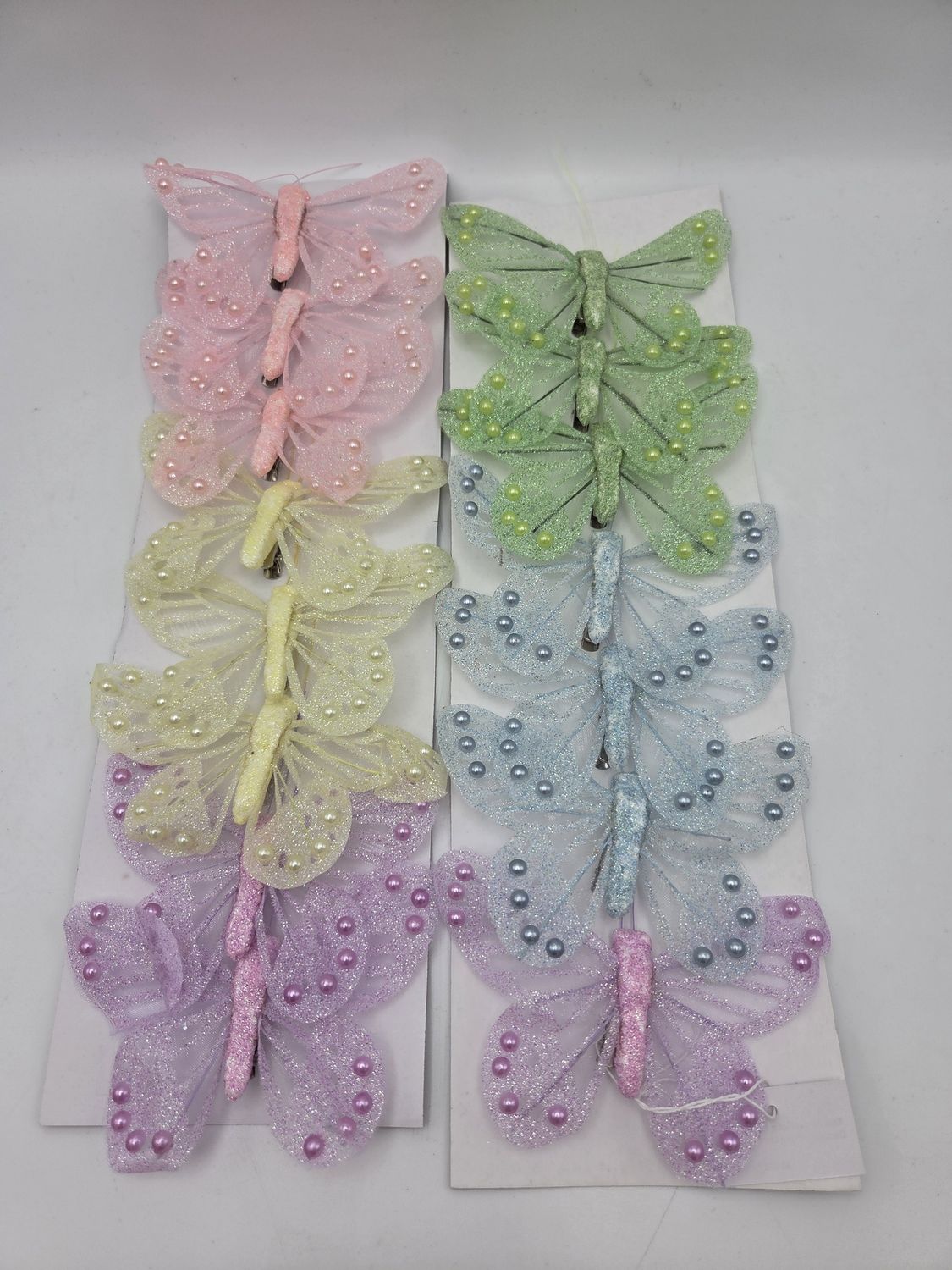 Set of 15 Pastel Glitter Butterfly Clips