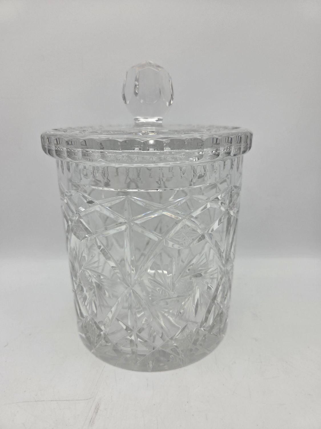 Antique Hawkes Crystal Biscuit Jar