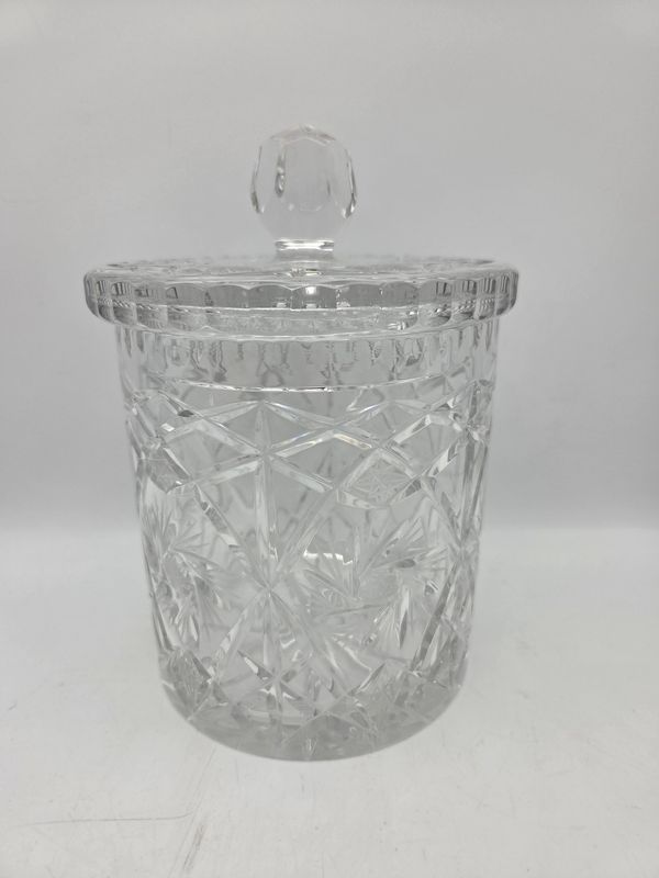 Antique Hawkes Crystal Biscuit Jar
