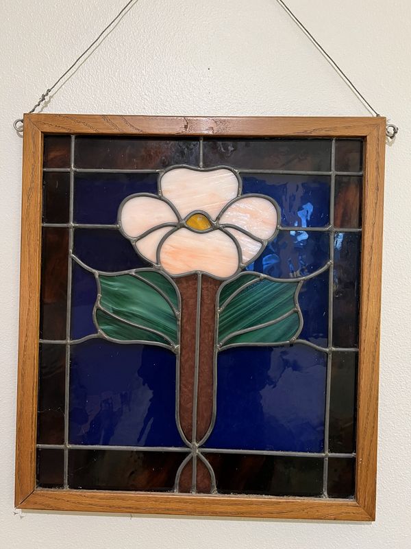 Stained Glass Flower Suncatcher Panel