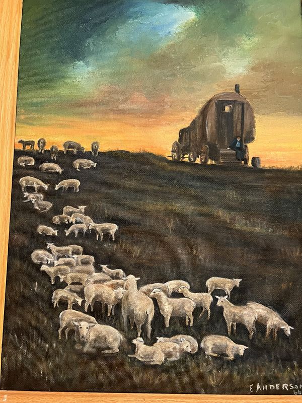 Ella Jay Anderson “Sheep” Oil Painting