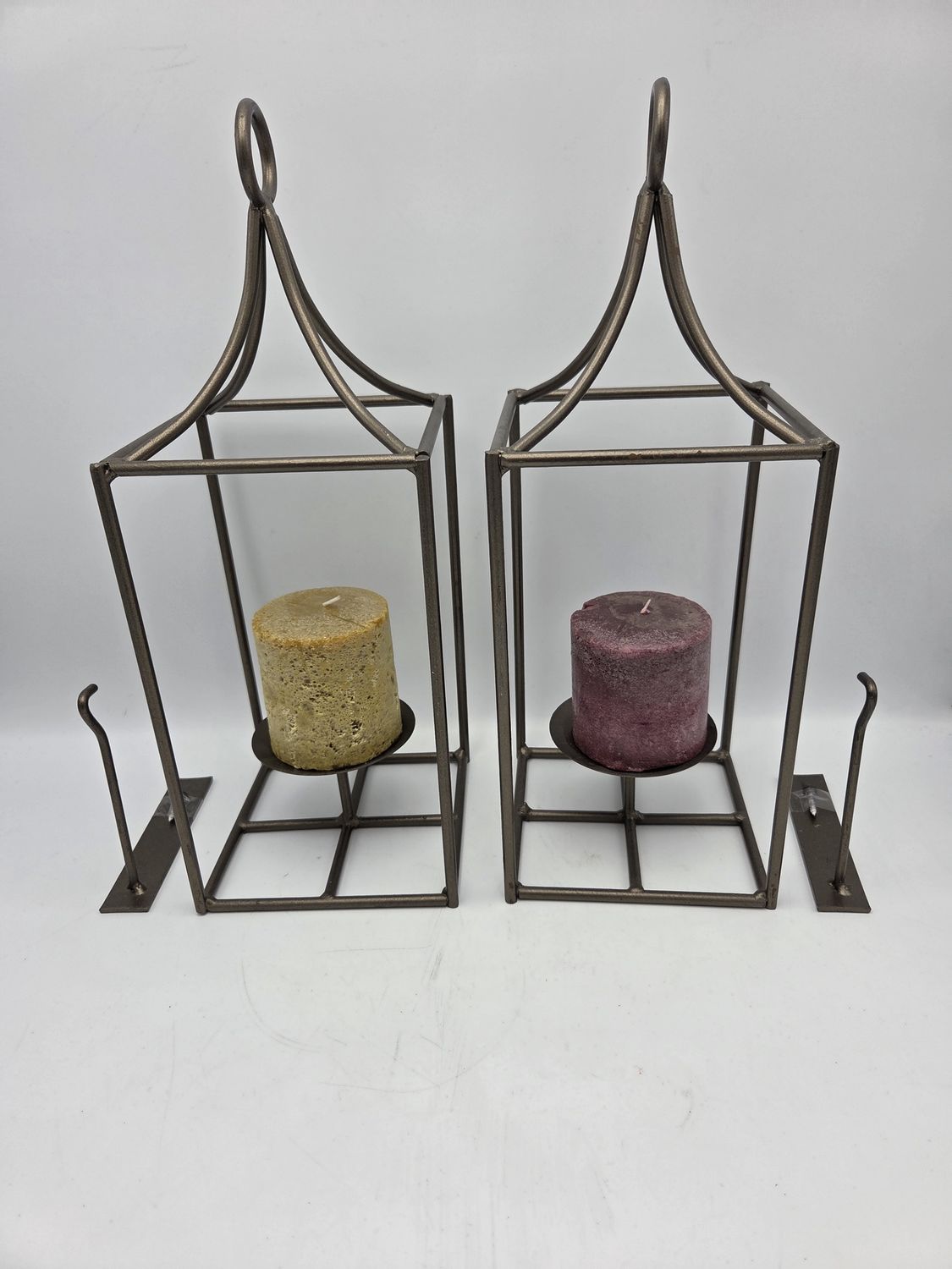 Pair of Metal Lntrn Candle Holders