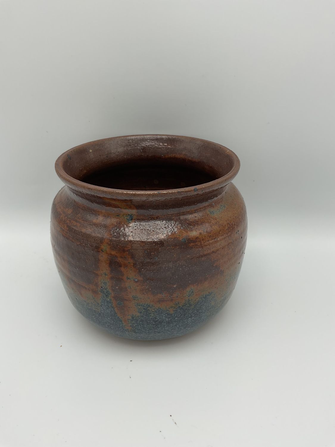 Kelly McCarty Earthy Rust Brown &amp; Blue Glaze Bowl