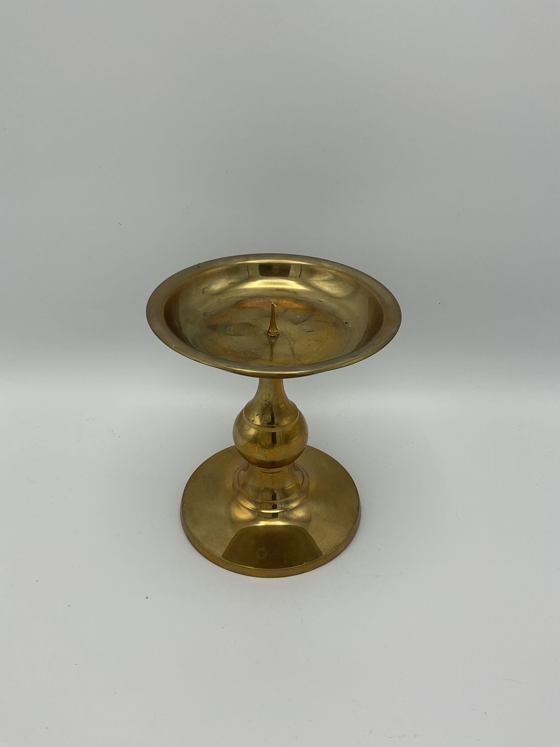 RIH Brass Pillar Candle Holder 5in