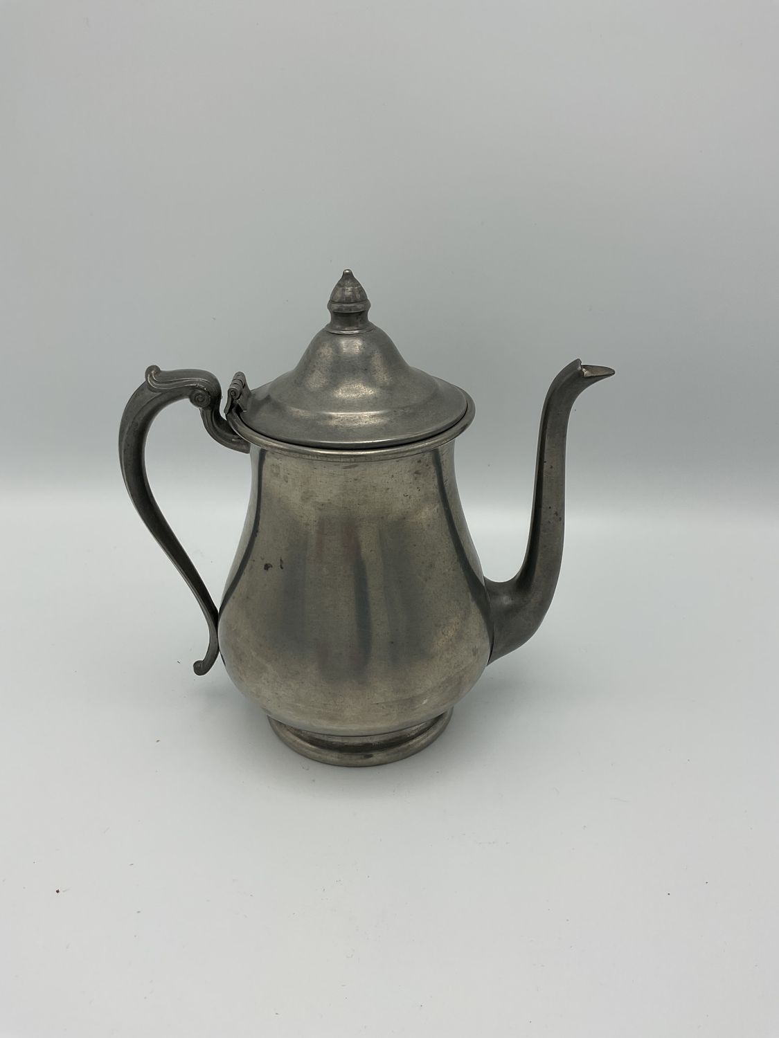 Genuine Pewter Inscribed Vintage Teapot