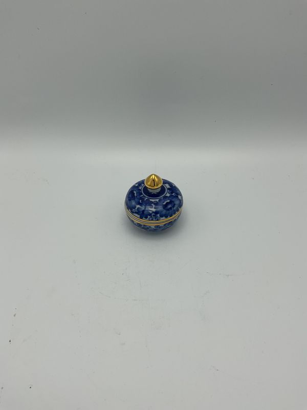 Benjarong Thai Mini Jar, blue &amp; white 2x1.5