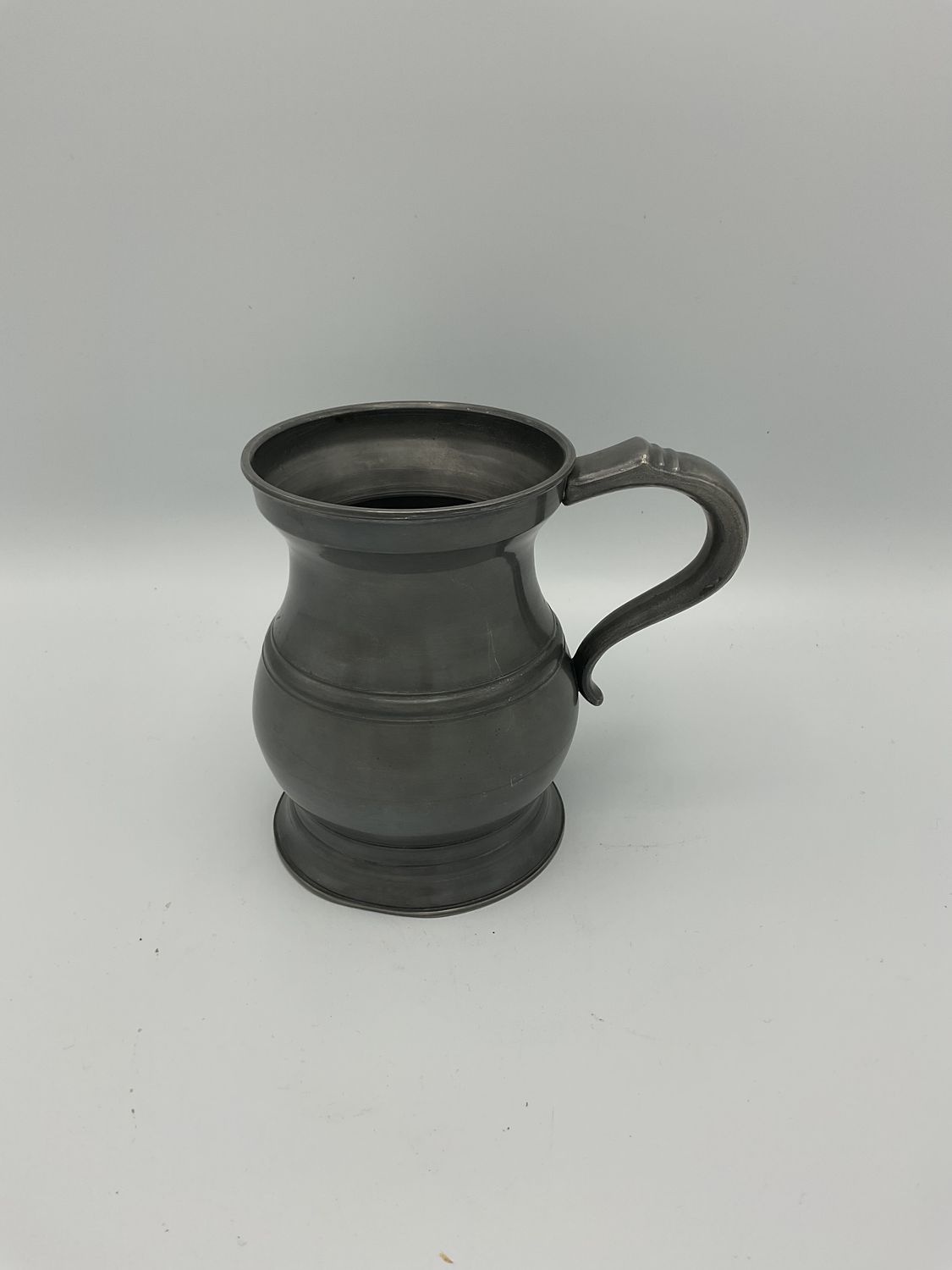 Vintage Pewter Bellied Shape Tankard Mug