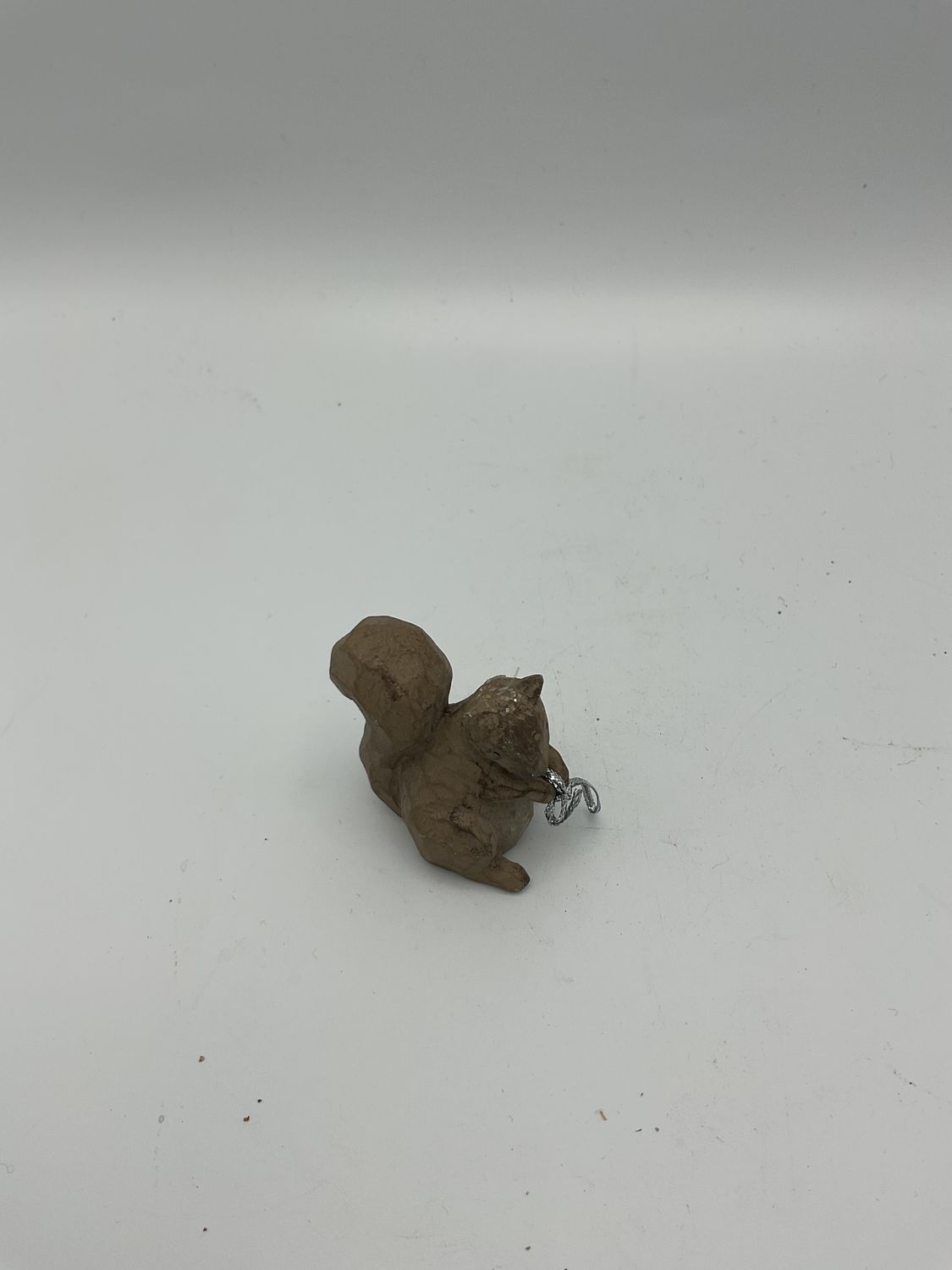 Squirrel hand carved ornament, set 3